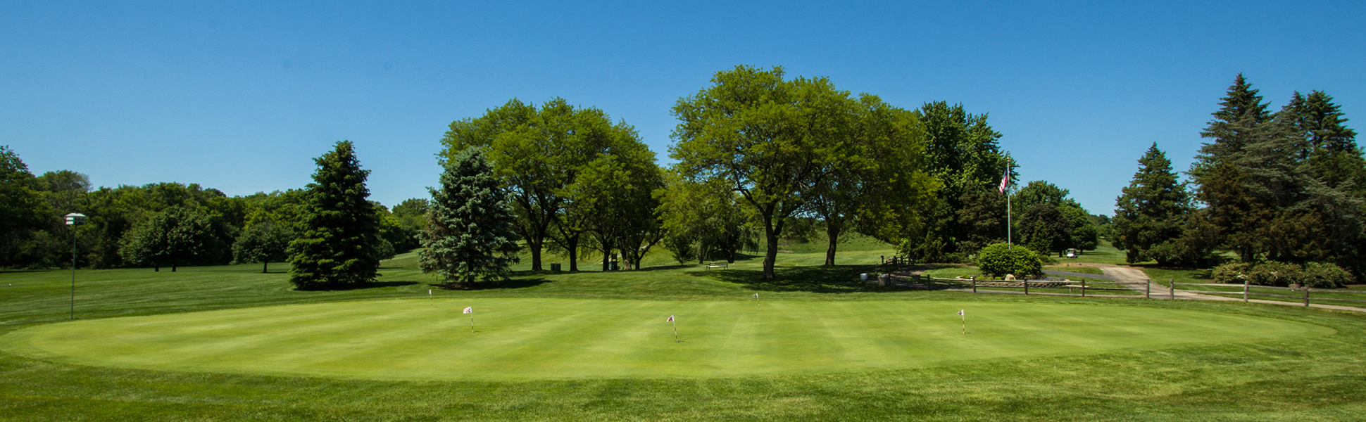 View of golf course green